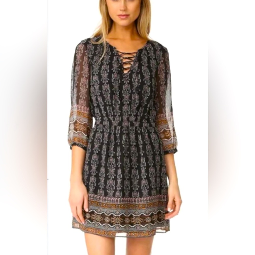 Madewell Burnished Floral Lace Up Boho Dress - 4